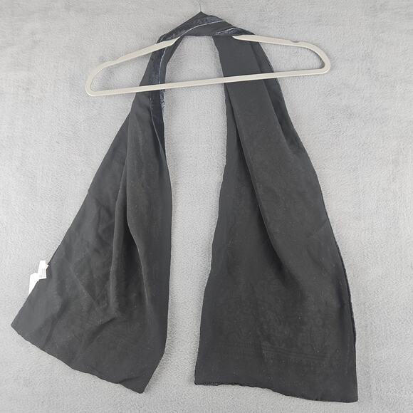 Charlotte Black Burnout Velvet Scarf Floral Baroque Embossed Beaded Accents - Picture 3 of 6